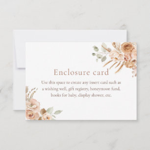 Boho Pampas Grass Baby Shower Enclosure Card