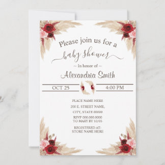 Boho Pampas Grass | Baby Shower Invitation