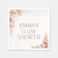 Boho Pampas Grass Baby Shower Paper