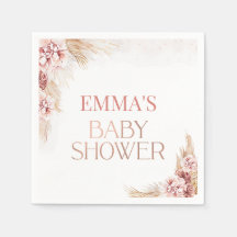 Boho Pampas Grass Baby Shower Paper