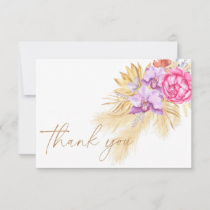 Boho pampas grass - Baby shower thank you Card
