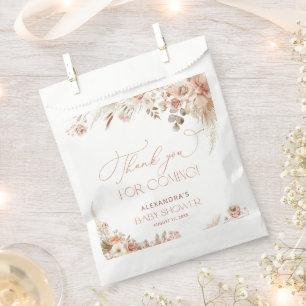 Boho Pampas Grass Baby Shower Thank You Favour Bag