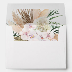 Boho Pampas Grass Beach Floral Envelope