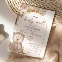 Boho Pampas Grass Bear Baby Shower