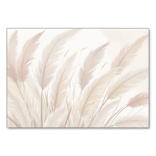 Boho Pampas Grass Blank Wedding Table Number