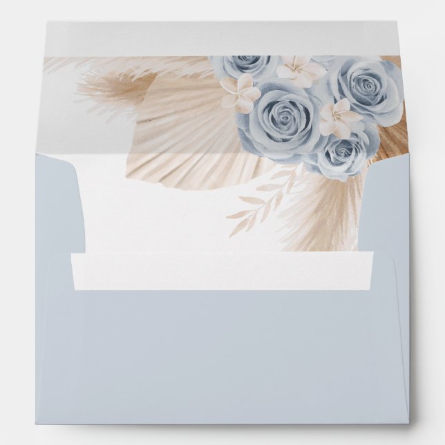 Boho Pampas Grass Boy Baby Shower Envelope (Back (Bottom))