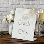 Boho Pampas Grass Bridal Shower Cards and Gifts Pedestal Sign<br><div class="desc">Boho Pampas Grass Bridal Shower Cards and Gifts Pedestal Sign. Guide your guests with style using this Boho Pampas Grass Bridal Shower Cards and Gifts Pedestal Sign. Perfect for your bohemian-themed celebration, this sign features a soft and neutral earthy colour tone and a delicate illustration of fluffy pampas grass, adding...</div>