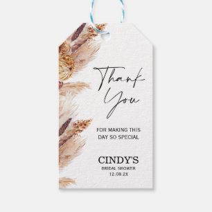 Boho Pampas Grass Bridal Shower Gift Tags