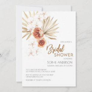 Boho Pampas Grass Bridal Shower Invitation
