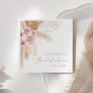 Boho Pampas Grass Bridal Shower Napkin