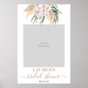 Boho Pampas Grass Bridal Shower Photo Prop Poster