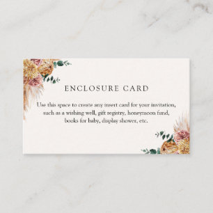 Boho Pampas Grass Custom  Enclosure Card