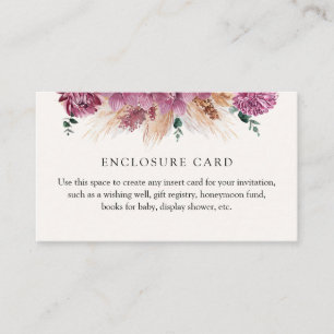 Boho Pampas Grass Custom  Enclosure Card