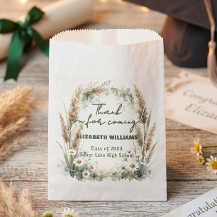 Boho Pampas Grass Daisy Botanical Graduation Favour Bag