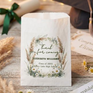 Boho Pampas Grass Daisy Botanical Graduation Favour Bag