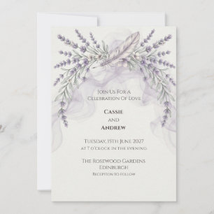 Boho Pampas Grass Dried Floral Wedding Invitation