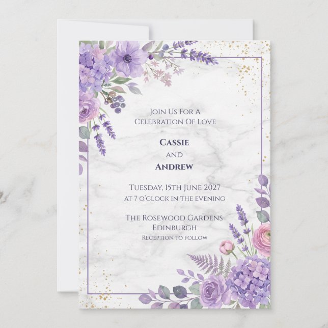 Boho Pampas Grass Dried Floral Wedding Invitation (Front)