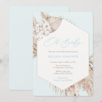Boho Pampas Grass Dried Palms Boy Baby Shower