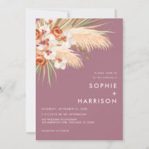  Boho Pampas Grass Dusty Rose Wedding