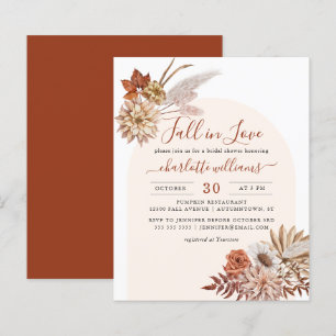Boho Pampas Grass Fall Bridal Shower Invitation