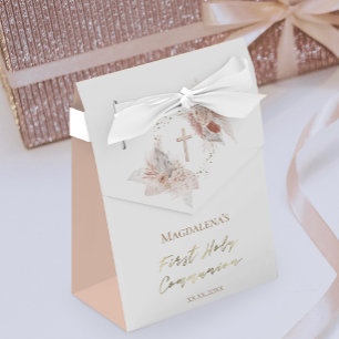 boho pampas grass First Holy Communion  Favour Box
