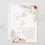 Boho Pampas Grass Frame Hello 40th Birthday Invitation<br><div class="desc">Boho Pampas Grass Frame Hello 40th Birthday Invitation

Bohemian inspired birthday invitation featuring two beige and brown floral arrangements with pampas grass and a modern calligraphy image heading in faux rose gold. Ideal for anyone looking for a bohemian style birthday invitation.</div>