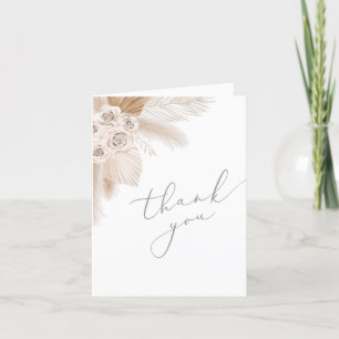 Boho Pampas Grass Gender Neutral Baby Shower Thank You Card