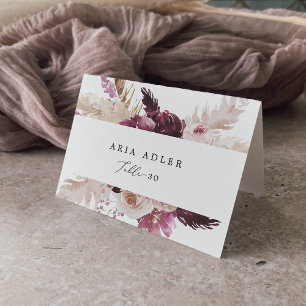 Boho Pampas Grass Guest Name Place Cards
