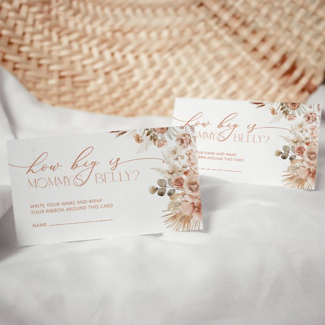 Boho Pampas Grass How Big Is Mummy's Belly Enclosure Card (Creator Uploaded)