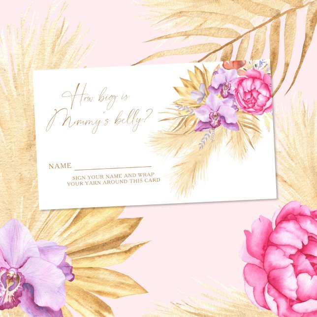 Boho Pampas Grass - How big is mummy's belly Enclosure Card (Creator Uploaded)
