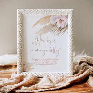 Boho pampas grass how big is mummy's belly game poster