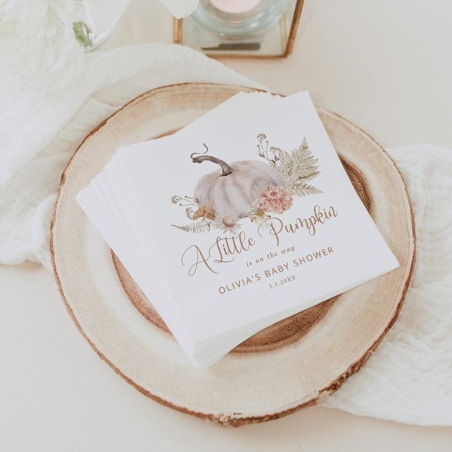 Boho pampas grass little pumpkin napkins (Creator Uploaded)