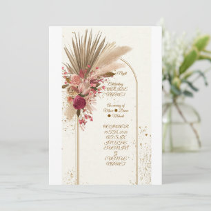 Boho Pampas Grass Mehndi Night Invitation Template