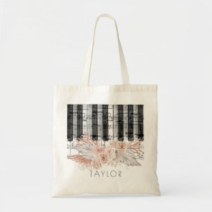 boho pampas grass music name  tote bag