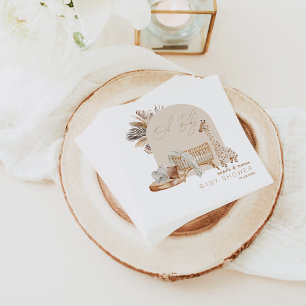 Boho Pampas Grass Neutral Baby Shower Napkin