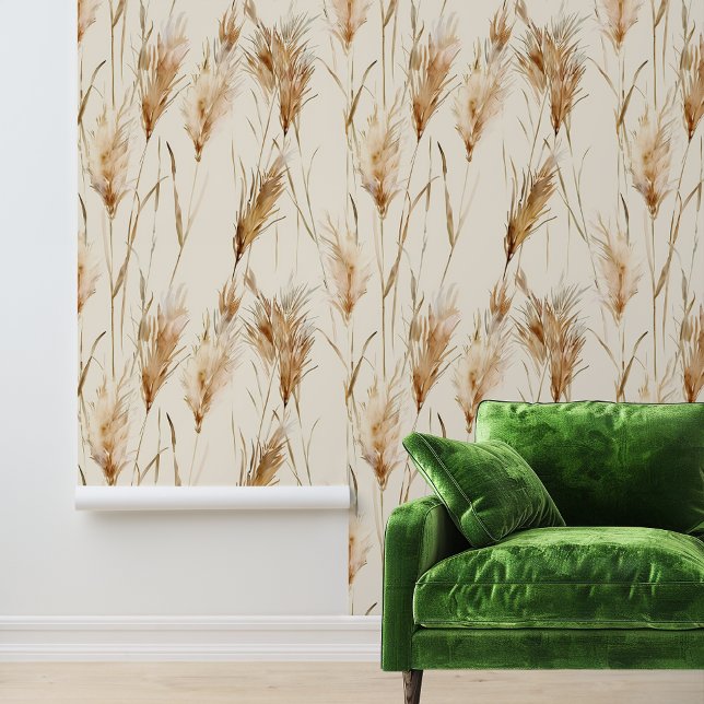 Boho Pampas Grass Neutral  Wallpaper (Creator Uploaded)