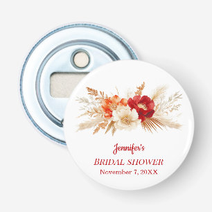 Boho Pampas Grass Peony Wedding Bridal Shower Bottle Opener
