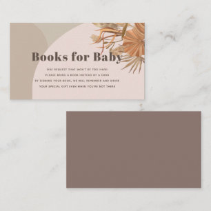 Boho Pampas Grass Pink Baby Shower Books for Baby Enclosure Card