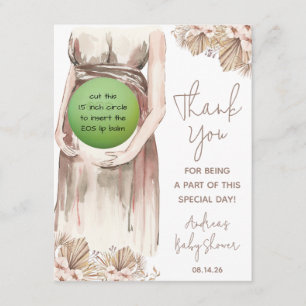 Boho Pampas Grass Pregnant Mother EOS Lip Balm Enclosure Card
