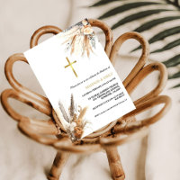 Boho Pampas Grass Rainbow Girl Baptism Christening