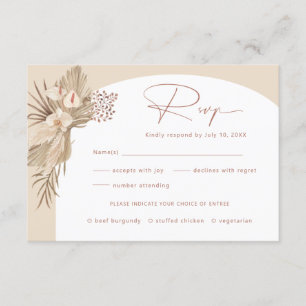 Boho Pampas Grass RSVP Reply Card