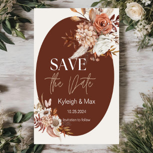 Boho Pampas Grass Save the Date Invitation