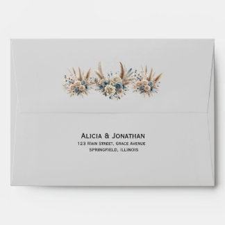 Boho Pampas Grass Simple Wedding Envelope