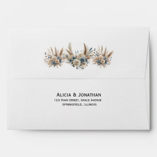 Boho Pampas Grass Simple Wedding Envelope