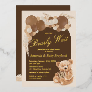 Boho Pampas Grass Teddy Bear Baby Shower