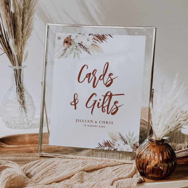 boho pampas grass terracotta cards and gifts sign (Creator Uploaded)