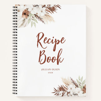 boho pampas grass terracotta recipe book