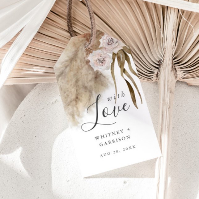 Boho Pampas Grass Watercolor Wedding Gift Tags (Creator Uploaded)