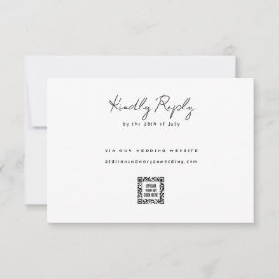 Boho Pampas Grass Website QR Code Wedding RSVP Card