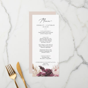 Boho Pampas Grass Wedding Dinner Menu
